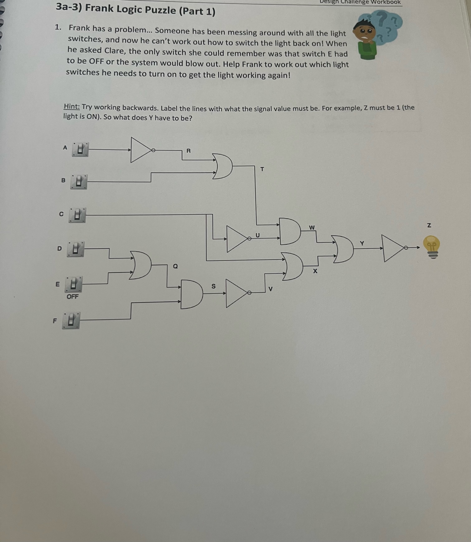 Solved 3a-3) Frank Logic Puzzle (Part 1) 1. Frank has a | Chegg.com