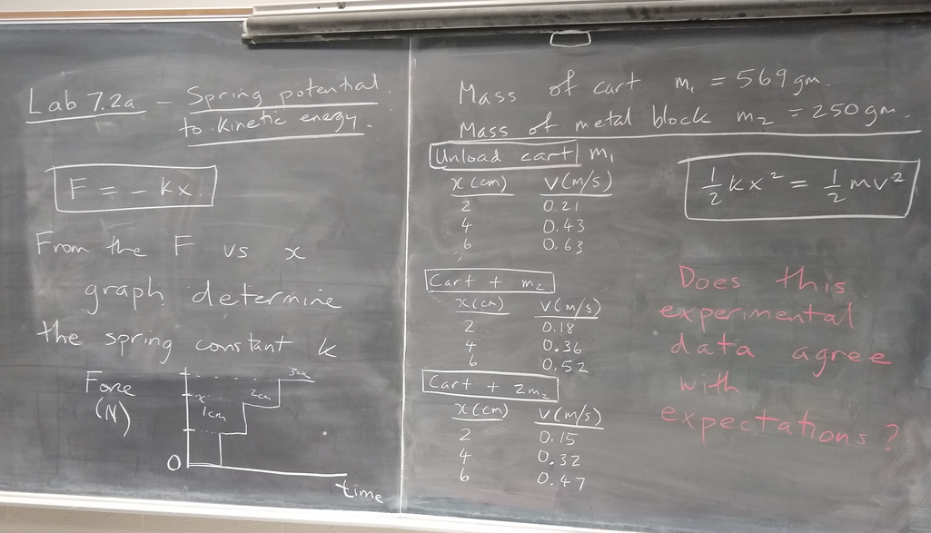 Solved Lab 7.2a Measurement of spring constant --- 1 cm | Chegg.com