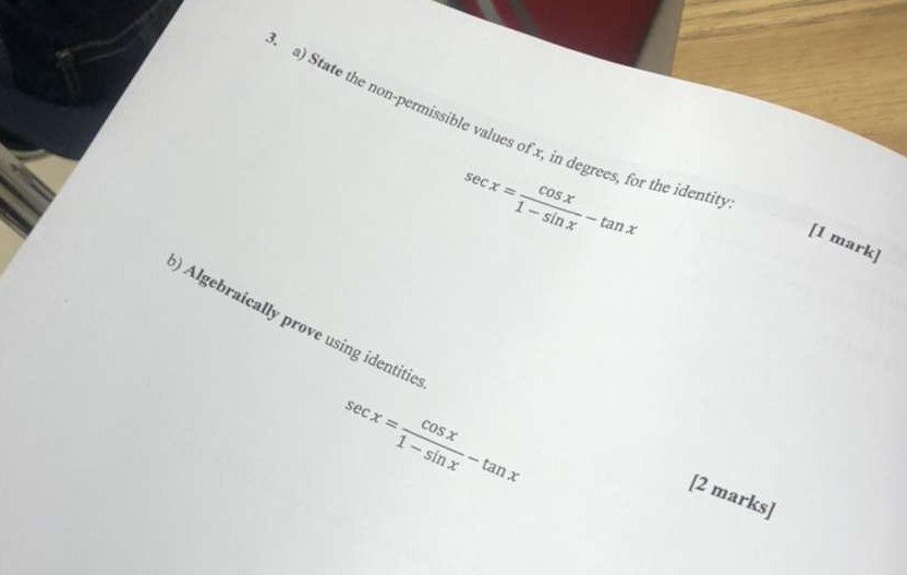 Permissible Values Solved 3. a) State the non-permissible values of ole values | Chegg.com