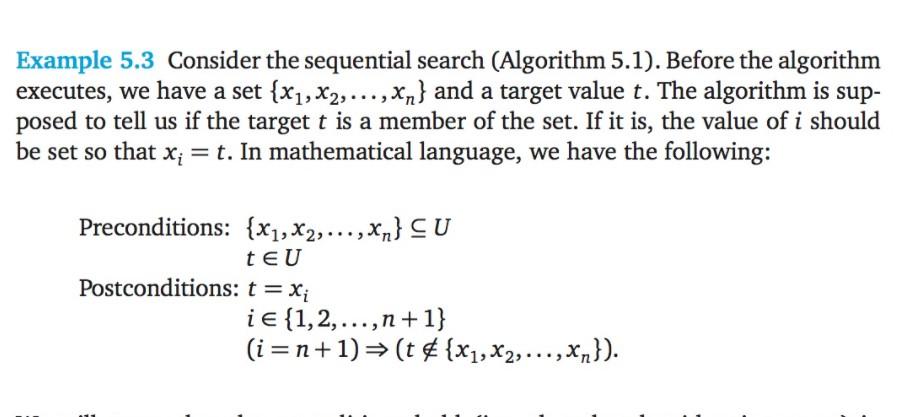 Solved Example 5.3 Consider the sequential search (Algorithm | Chegg.com image.