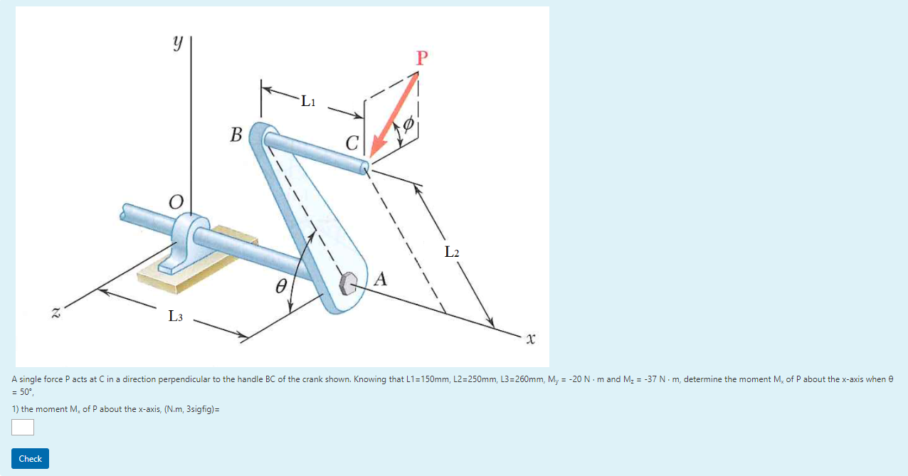 Solved A single force P acts at C in a direction