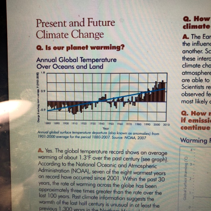Solved Present and Future Climate Change Q. Is our planet | Chegg.com