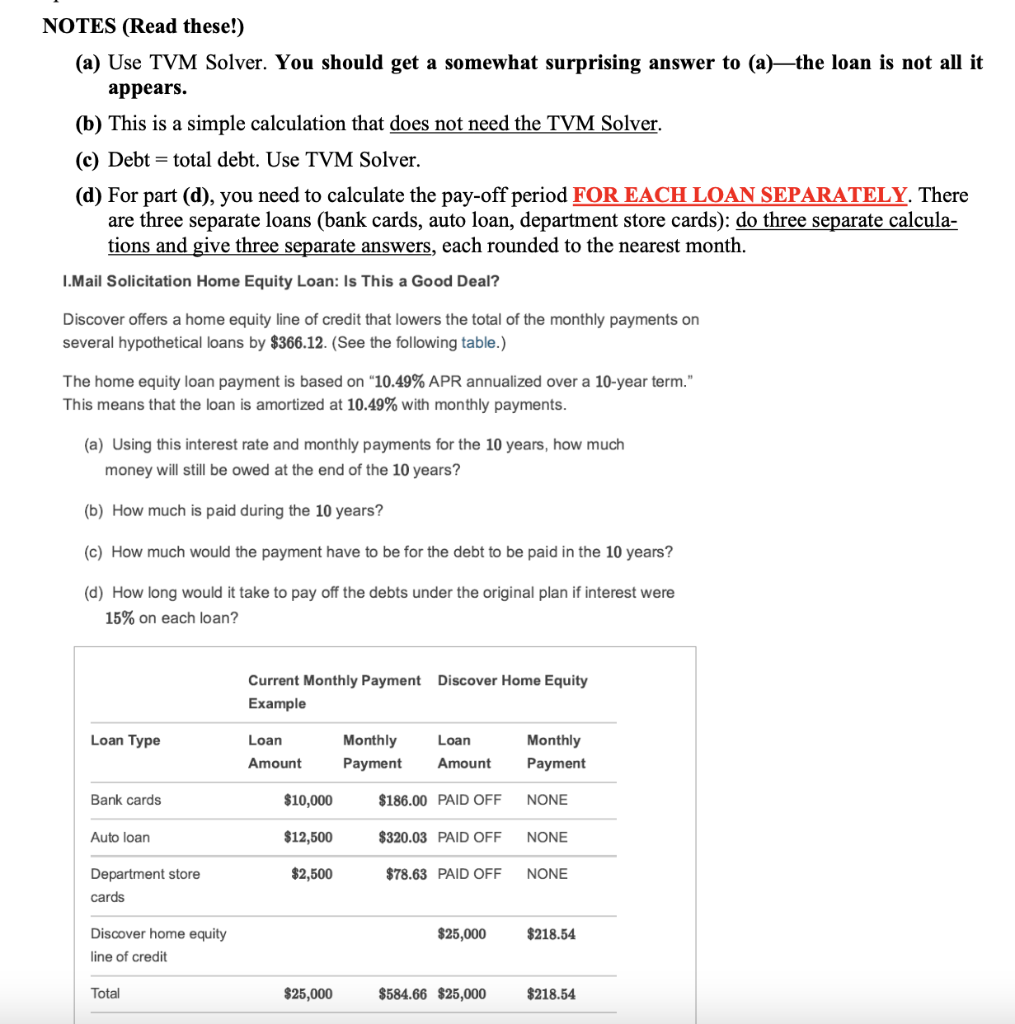 NOTES (Read these!) (a) Use TVM Solver. You should | Chegg.com