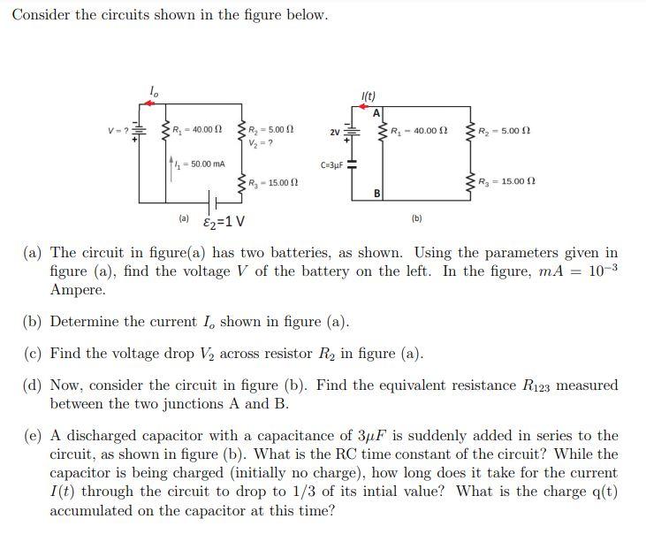 Solved Consider The Circuits Shown In The Figure Below. (D) | Chegg.com