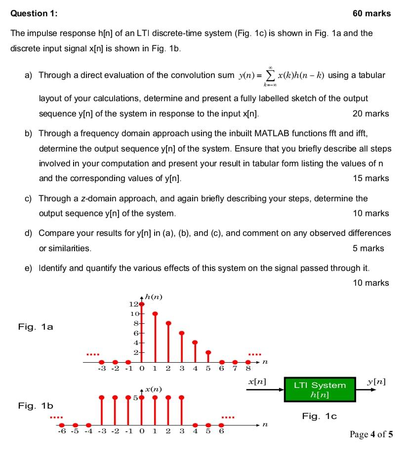 Solved The Impulse Response H[n] Of An LTI Discrete-time | Chegg.com