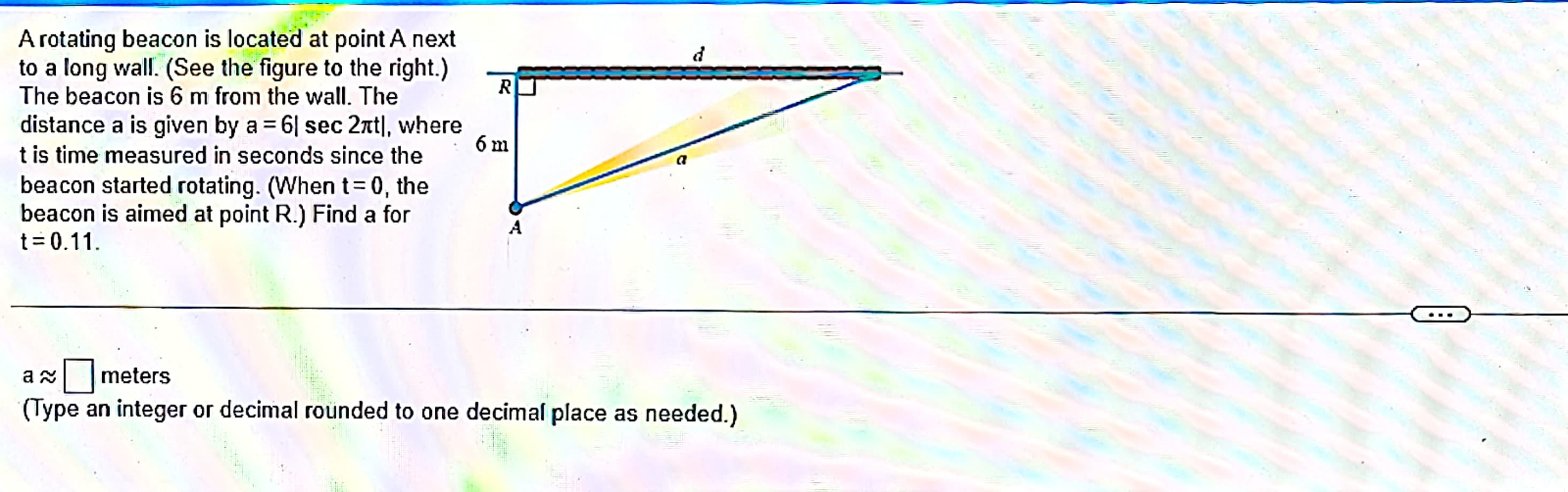 Solved A rotating beacon is located at point A next to a | Chegg.com
