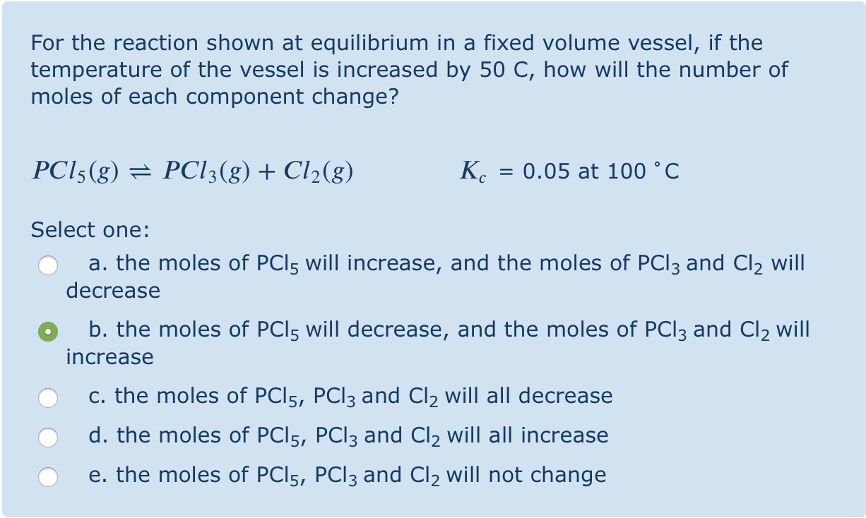 Solved For the reaction shown at equilibrium in a fixed | Chegg.com