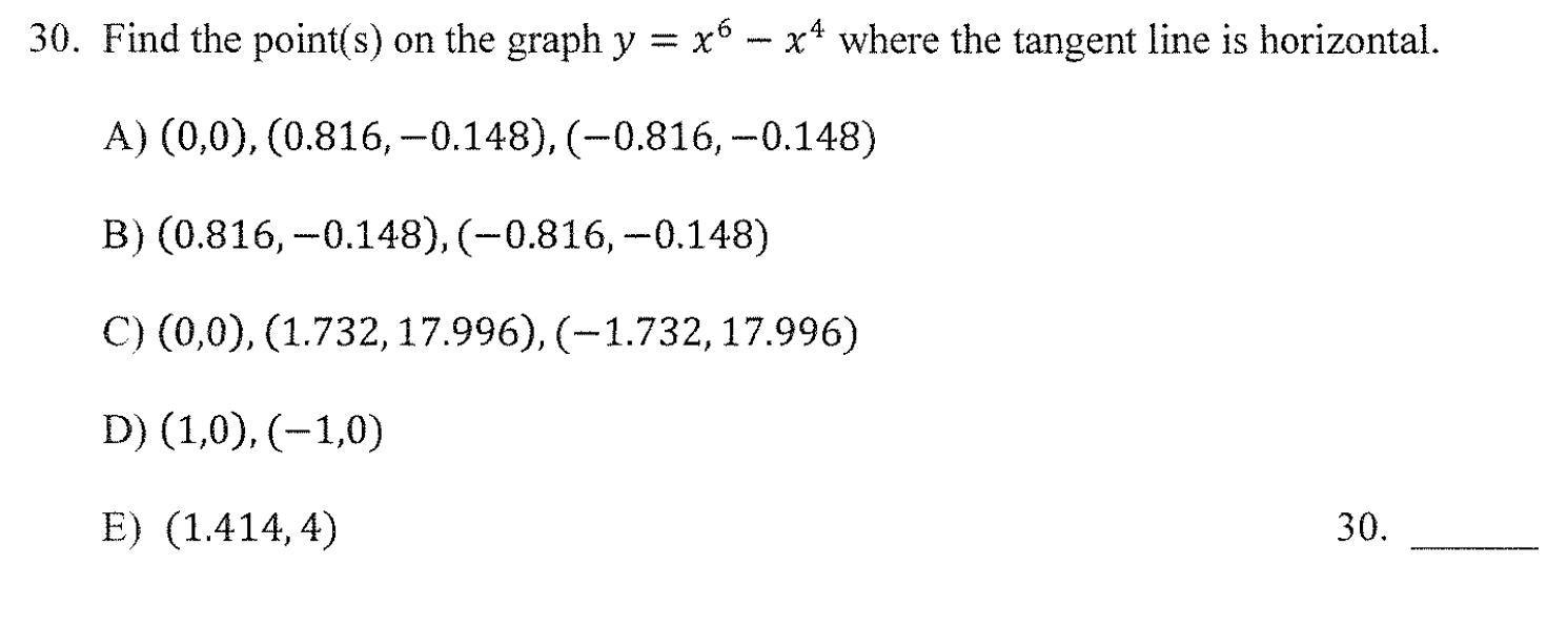 Solved 30 Find The Point S On The Graph Y X6 X4 Whe Chegg Com