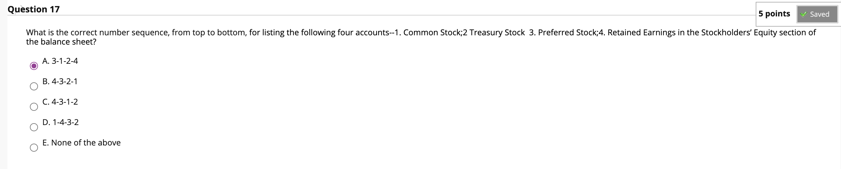 Solved Question 17 5 points Saved What is the correct number | Chegg.com