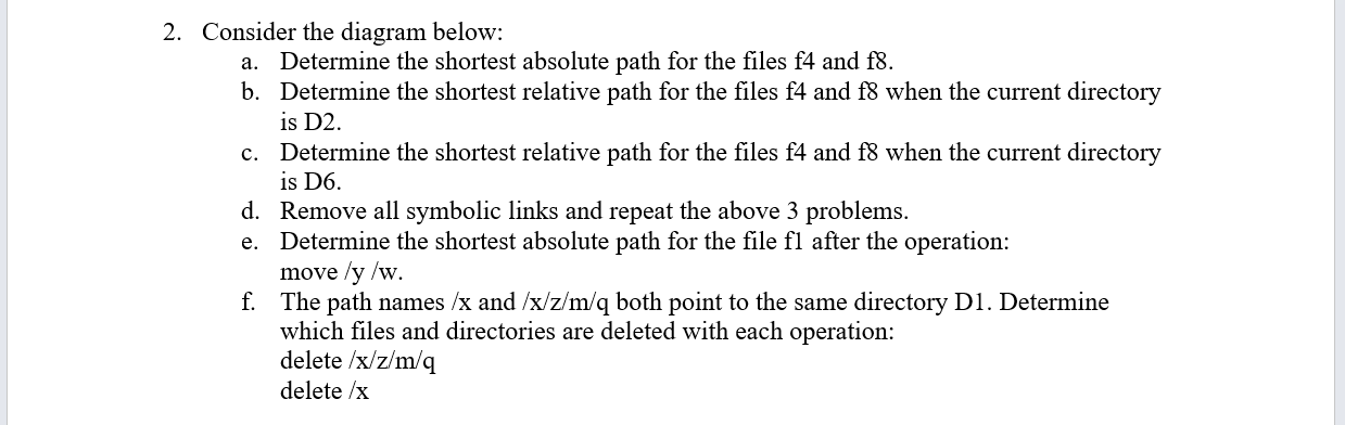 Solved 1. Given the file directory below: Show all changes | Chegg.com