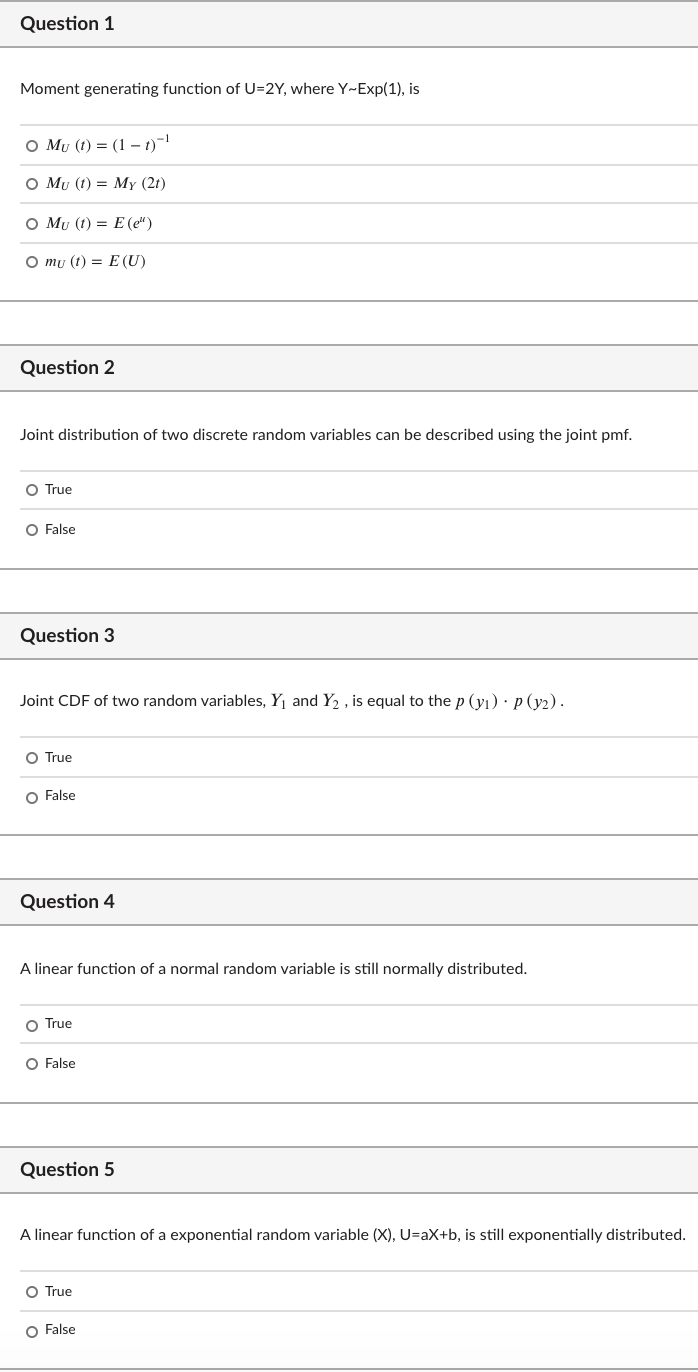 Solved Question 1 Moment Generating Function Of U 27 Where Chegg Com