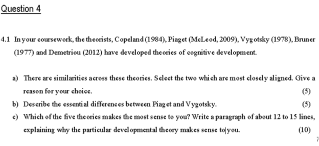 Solved 4.1 In your coursework the theorists Copeland Chegg