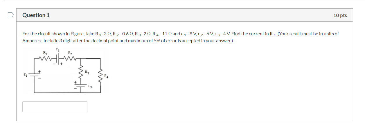 Solved Question 1 10 pts For the circuit shown in Figure, | Chegg.com