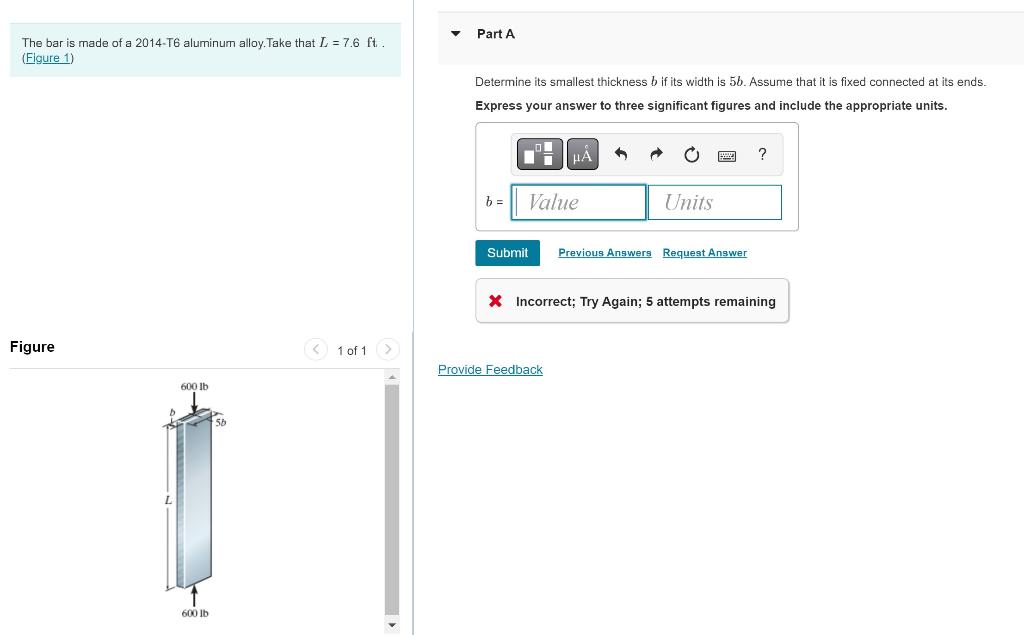 Solved The Bar Is Made Of A 2014-T6 Aluminum Alloy. Take | Chegg.com