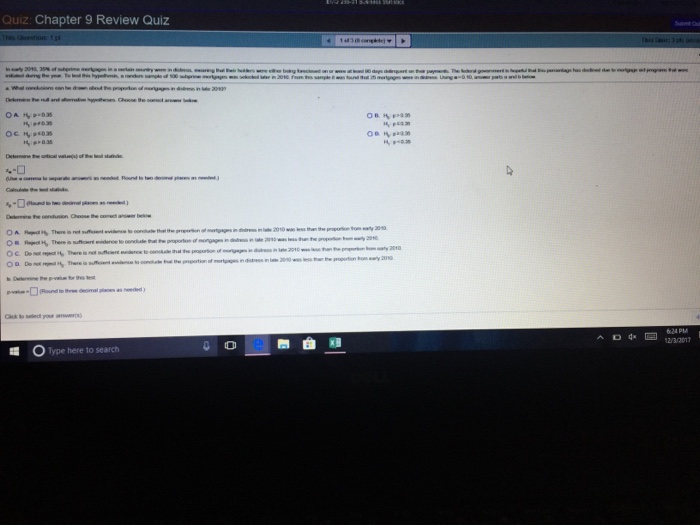 Solved Quiz: Chapter 9 Review Quiz 624 PM 12/3/2017 OType | Chegg.com