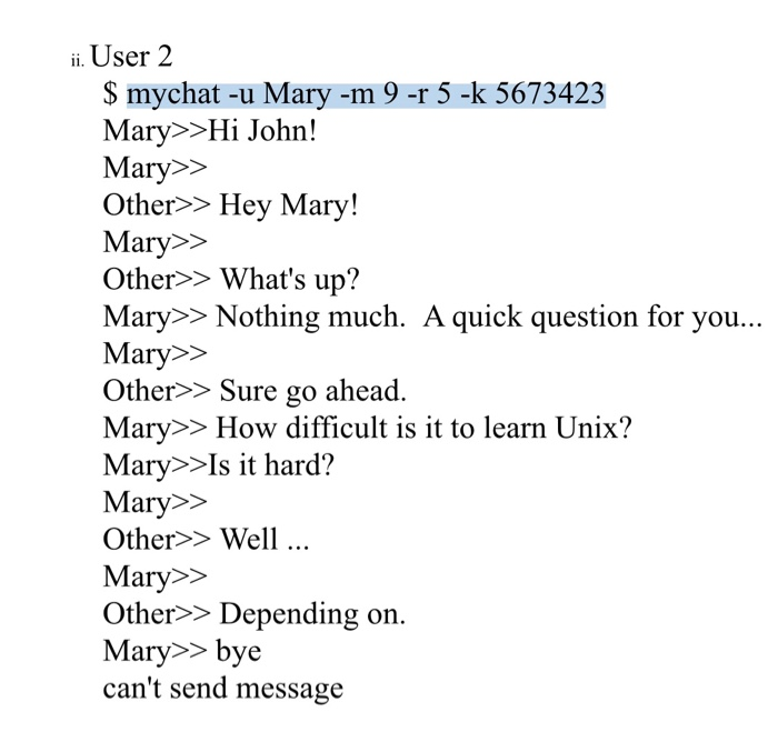 Write a chatting program using Message Queue Unix IPC | Chegg.com