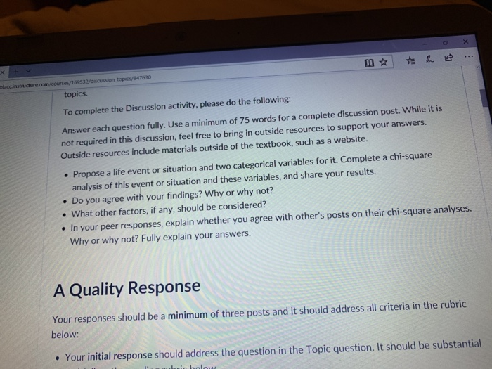 topics/847630 topics. To complete the Discussion | Chegg.com