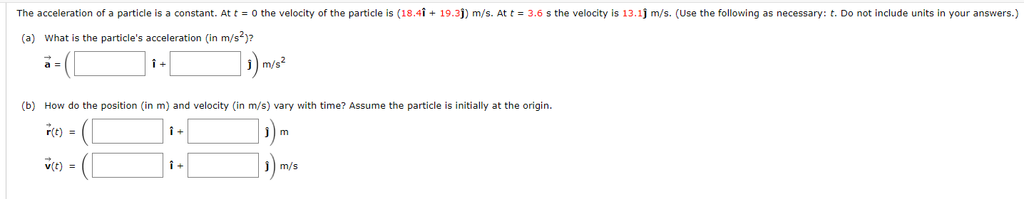 Solved The acceleration of a particle is a constant. At t = | Chegg.com