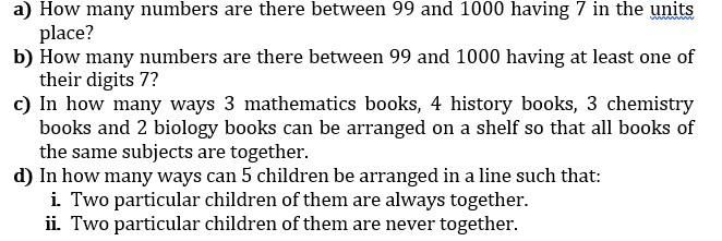Solved a) How many numbers are there between 99 and 1000 | Chegg.com