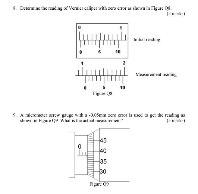 Solved Determine The Reading Of Vernier Caliper With Zero Chegg Com