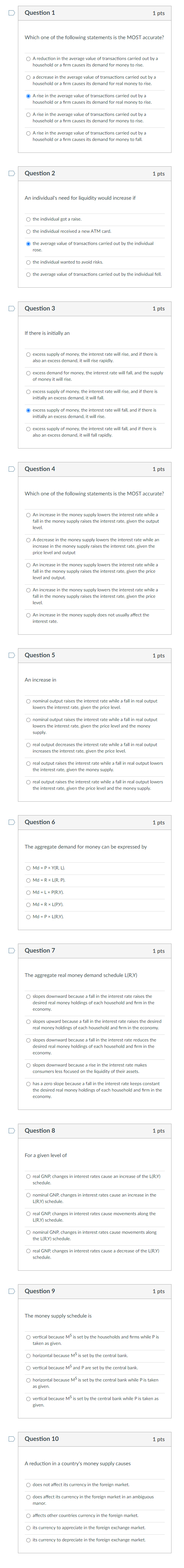Solved Question 1 1 pts Which one of the following | Chegg.com