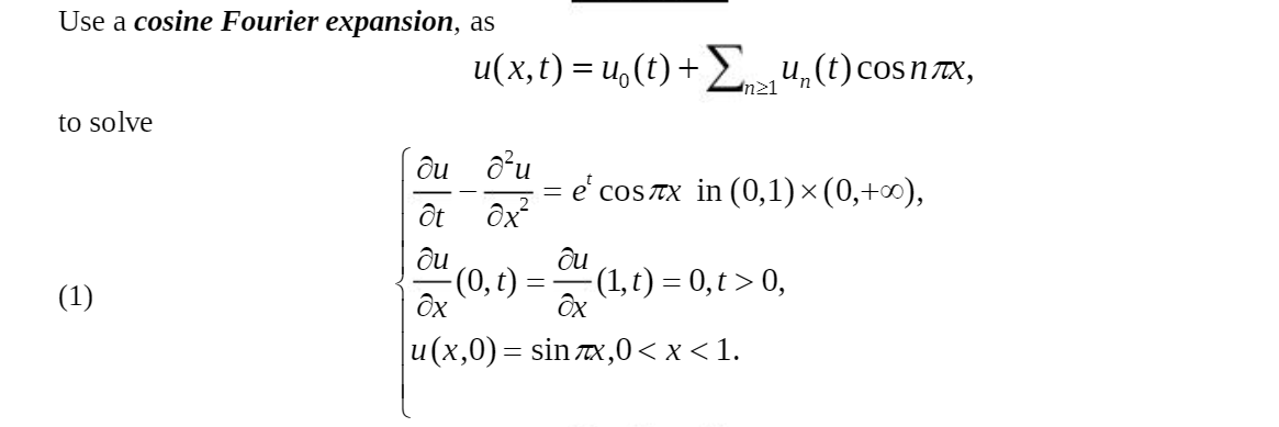 Solved Use A Cosine Fourier Expansion As U X T 4 T Chegg Com