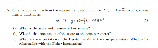 Solved 5. For a random sample from the exponential | Chegg.com