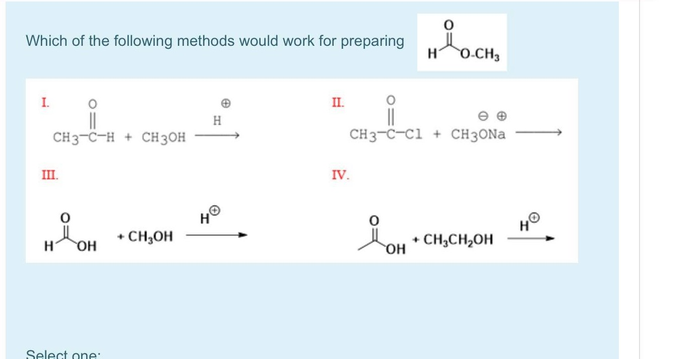 Solved Which of the following methods would work for | Chegg.com
