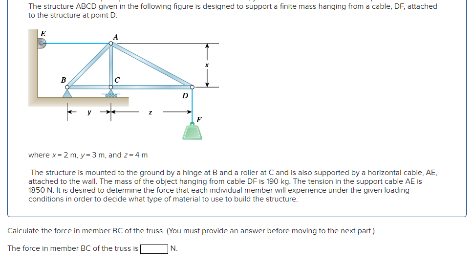 Solved The structure ABCD given in the following figure is