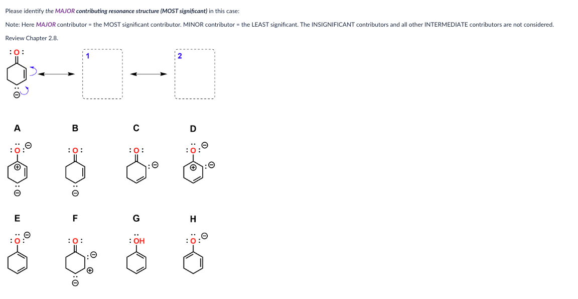 Solved Olease Identify The MAJOR Contributing Resonance | Chegg.com