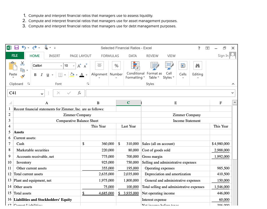 Solved 1. Compute and interpret financial ratios that | Chegg.com