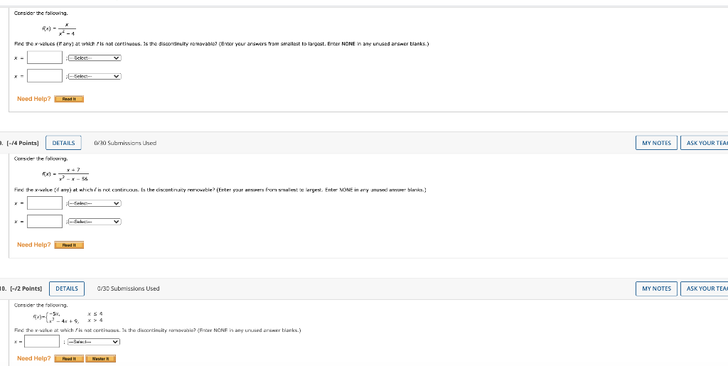 Solved Consider the following Find the values (if any) at | Chegg.com