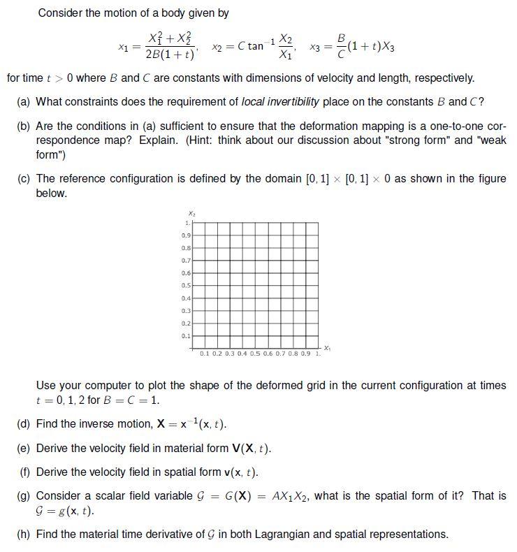 Consider The Motion Of A Body Given By X X3 1 X Chegg Com