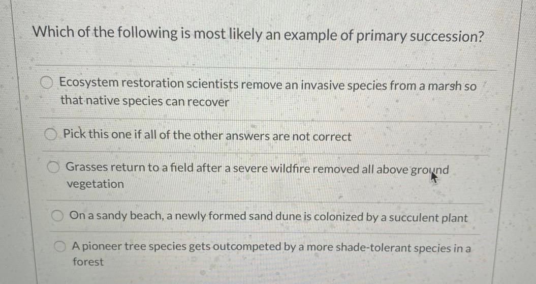 Solved Which Of The Following Is Most Likely An Example Of | Chegg.com