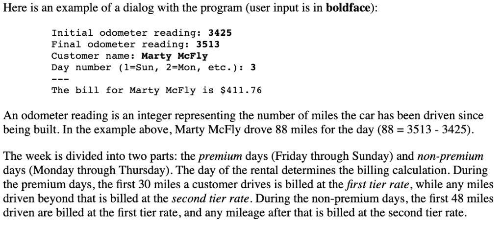 odometer reading example