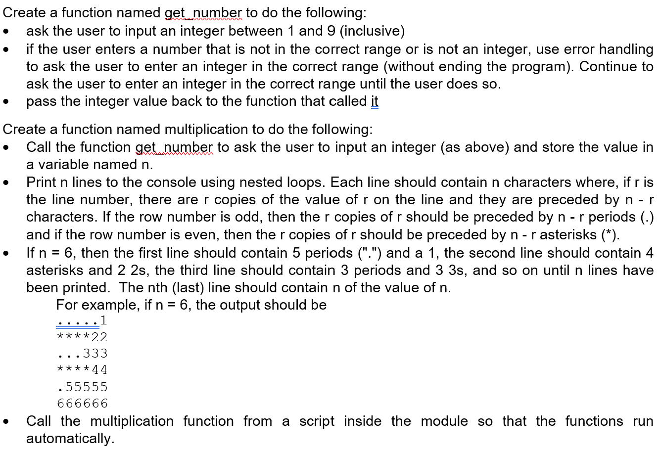 Solved . . Create a function named get number to do the | Chegg.com