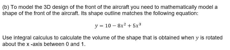Solved To model the 3D design of the front of the aircraft | Chegg.com