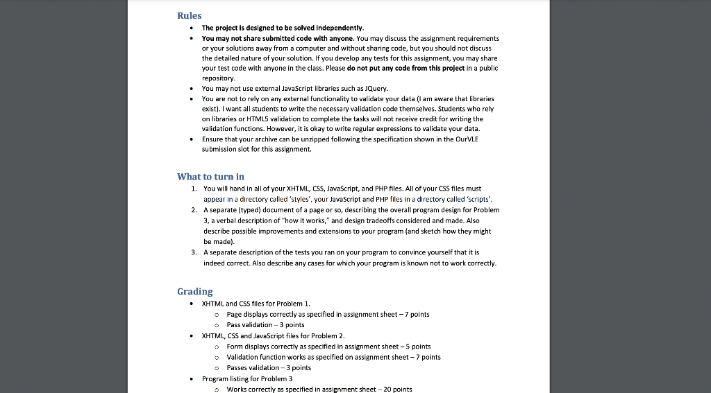 Web Programming Assigned: Nov. 20, 2020 : Due: Nov. | Chegg.com