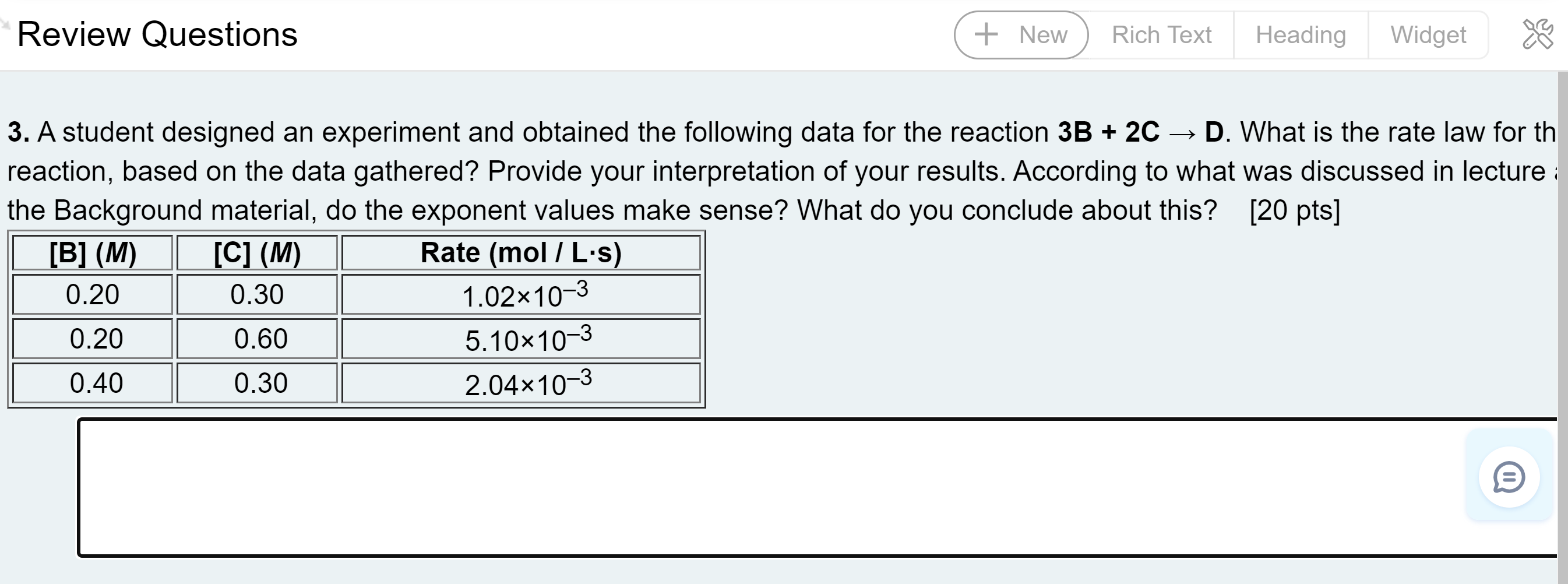 Solved A student designed an experiment and obtained the | Chegg.com