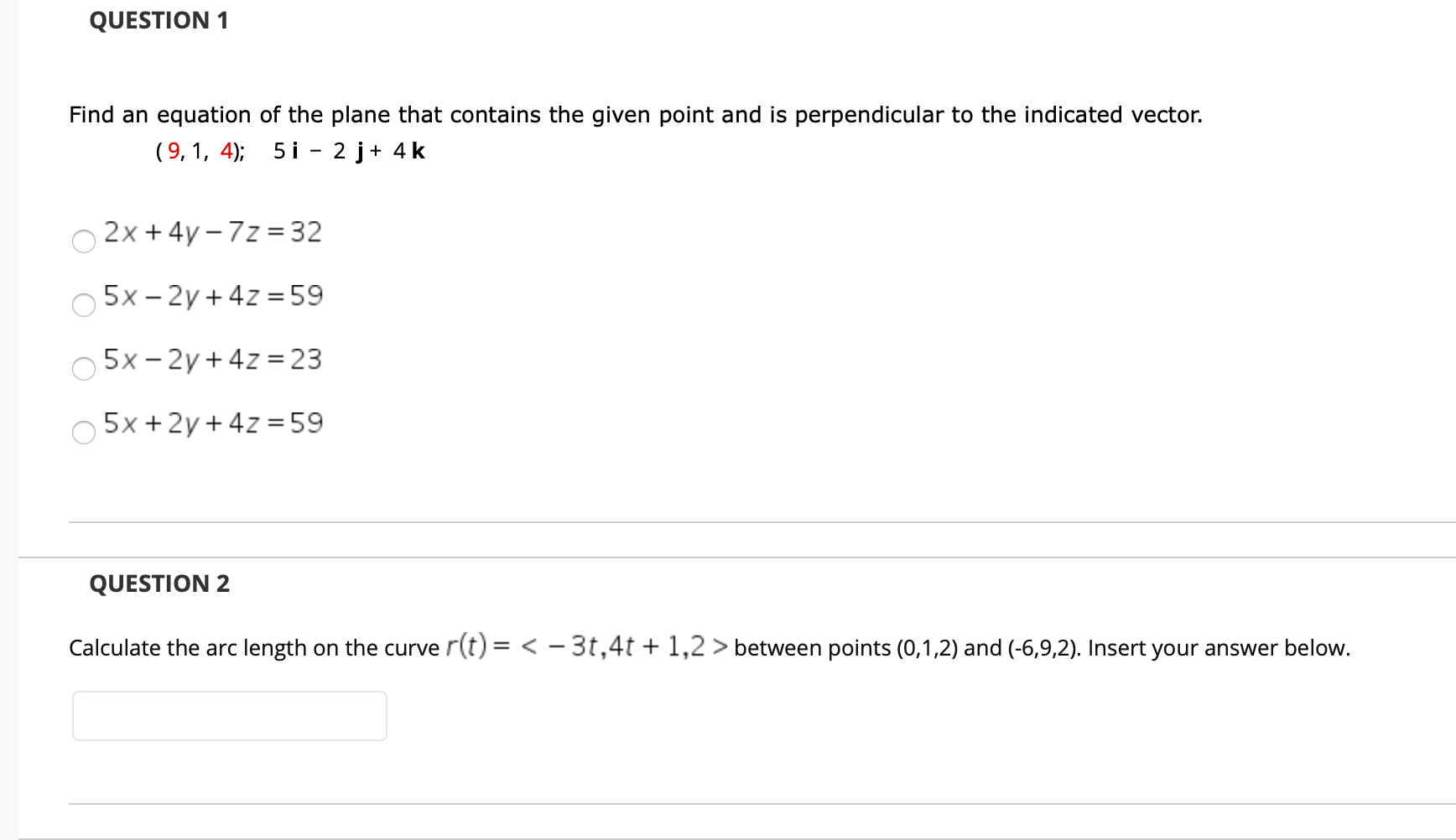 Solved QUESTION 1 Find An Equation Of The Plane That | Chegg.com