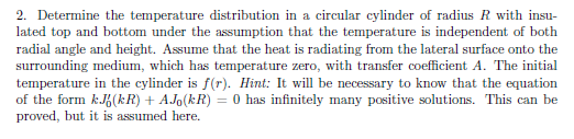 Solved 2. Determine the temperature distribution in a | Chegg.com