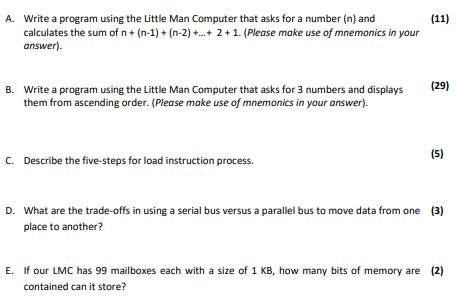 Little Man Computer Add 2 Numbers Example (11) A. Write a program using the Little Man Computer | Chegg.com