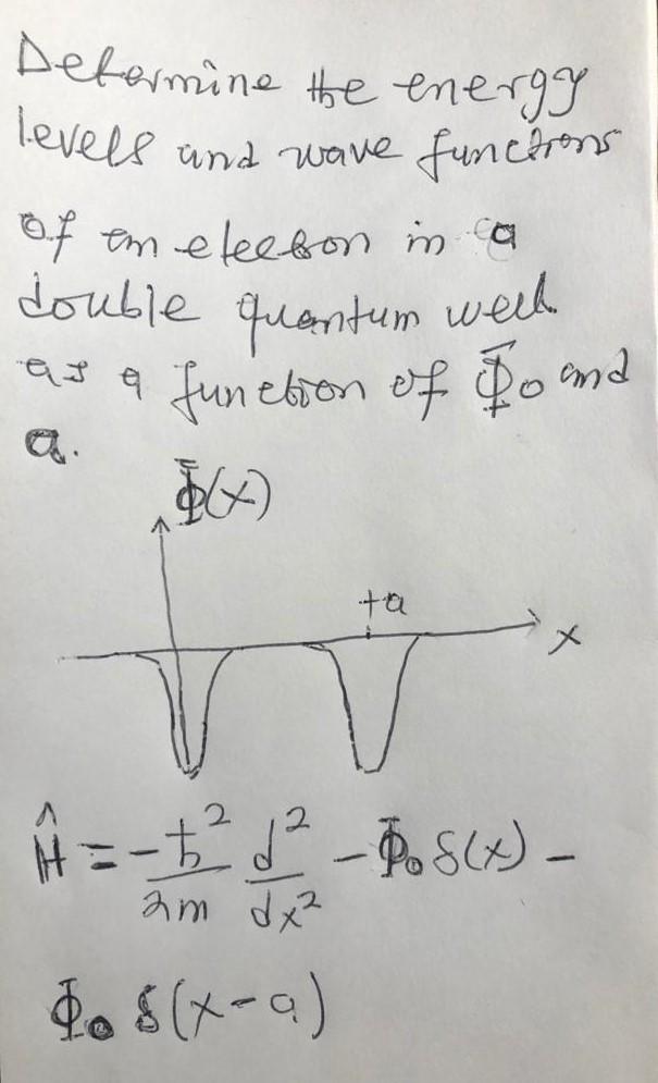 Solved Determine the energy levels and wave functions of em | Chegg.com