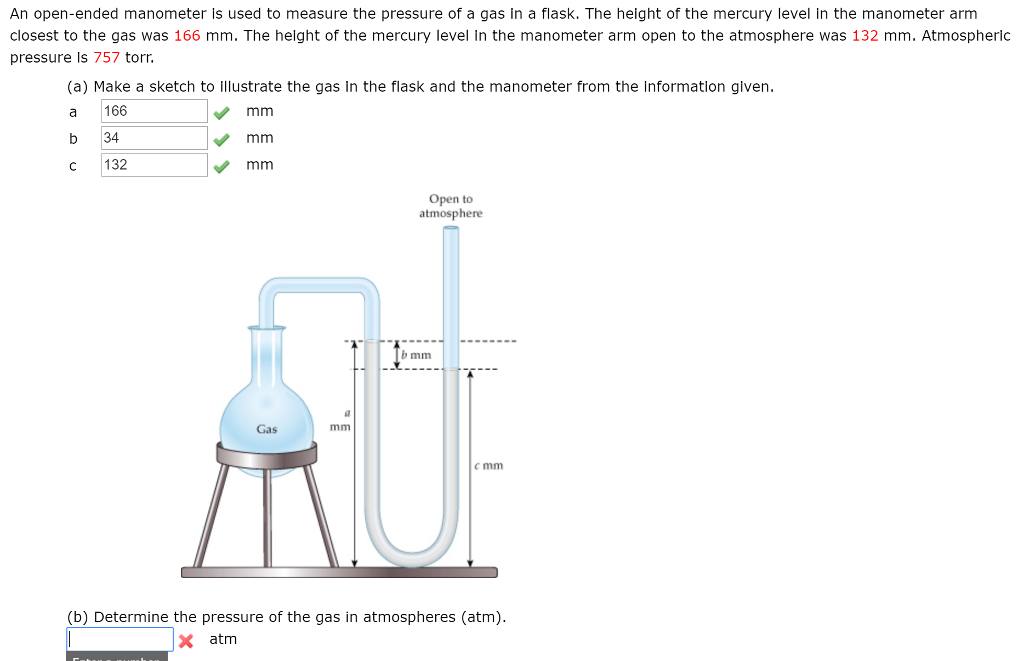 Solved An openended manometer is used to measure the
