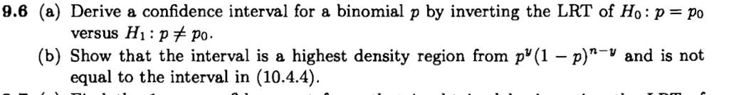 Solved 9.6 (a) Derive a confidence interval for a binomial p | Chegg.com