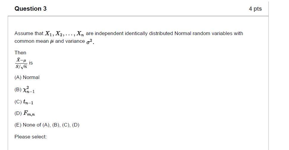 Solved Question 2 4 Pts Assume That X1 X2 Are In Chegg Com