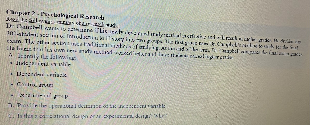 chapter 2 psychological research quiz