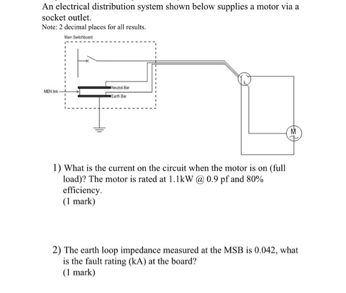 Solved An Electrical Distribution System Shown Below Chegg