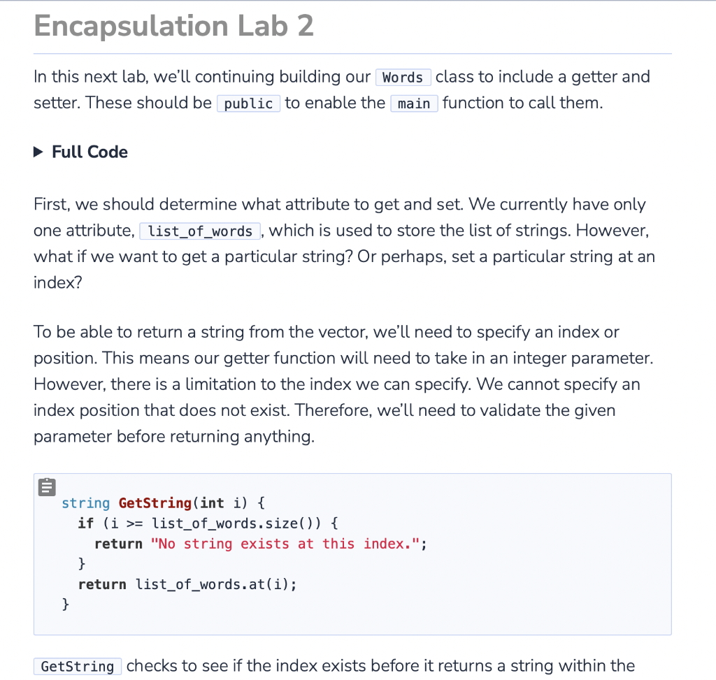 Solved Encapsulation Lab 2 In this next lab, we'll | Chegg.com