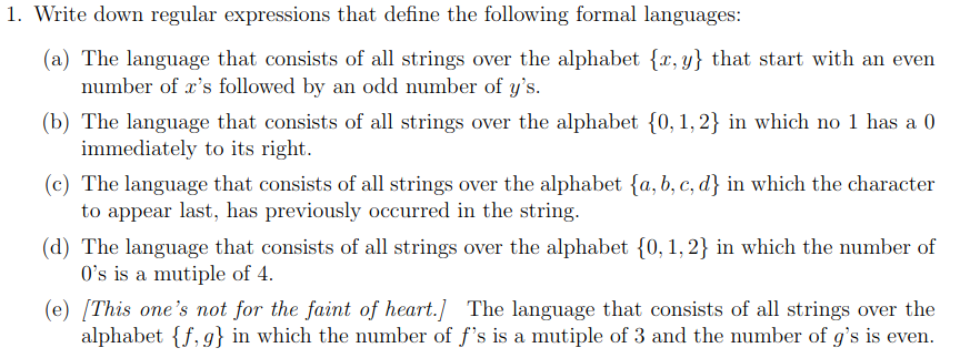 Solved Write down regular expressions that define the | Chegg.com
